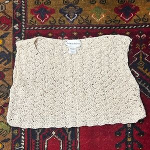 Prima de Sur hand-knit cropped top, size small